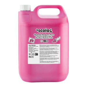 Scola Washable Readymix Paint - Pink 5 Litres | Classroom Poster Paint