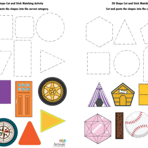 2D Shape Cut and Stick Matching Activity – EYFS/KS1 Geometry Worksheet